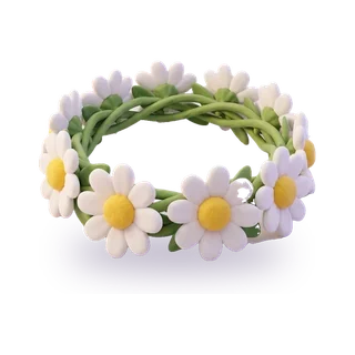 A crown of white daisies.
